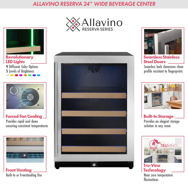 Reserva Series Stainless Steel Side-by-Side Beverage Center Allavino
