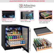 Reserva Series Stainless Steel Side-by-Side Beverage Center Allavino