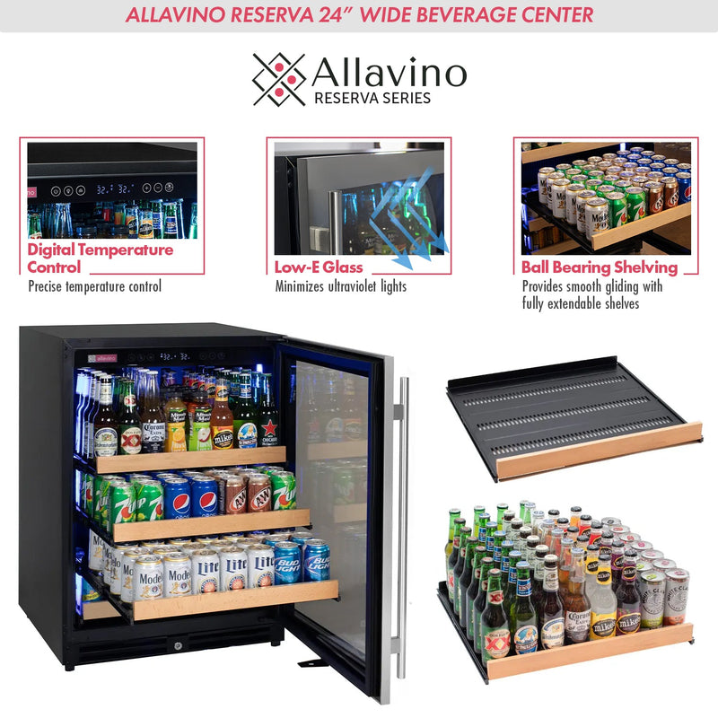 Reserva Series Stainless Steel Side-by-Side Beverage Center Allavino