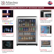 24" Wide Reserva Series Stainless Steel Right Hinge Beverage Center Allavino