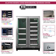 Reserva Series 24" Wide Two Door Stainless Steel Wine Refrigerator/Beverage Center Allavino