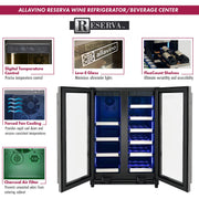 Reserva Series 24" Wide Two Door Stainless Steel Wine Refrigerator/Beverage Center Allavino