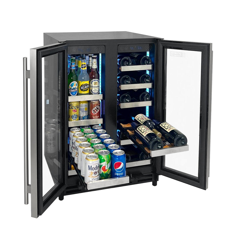 Reserva Series 24" Wide Two Door Stainless Steel Wine Refrigerator/Beverage Center Allavino