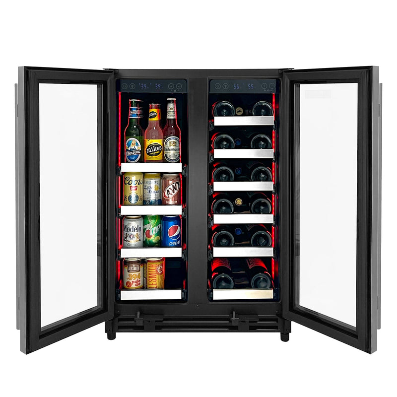Reserva Series 24" Wide Two Door Stainless Steel Wine Refrigerator/Beverage Center Allavino
