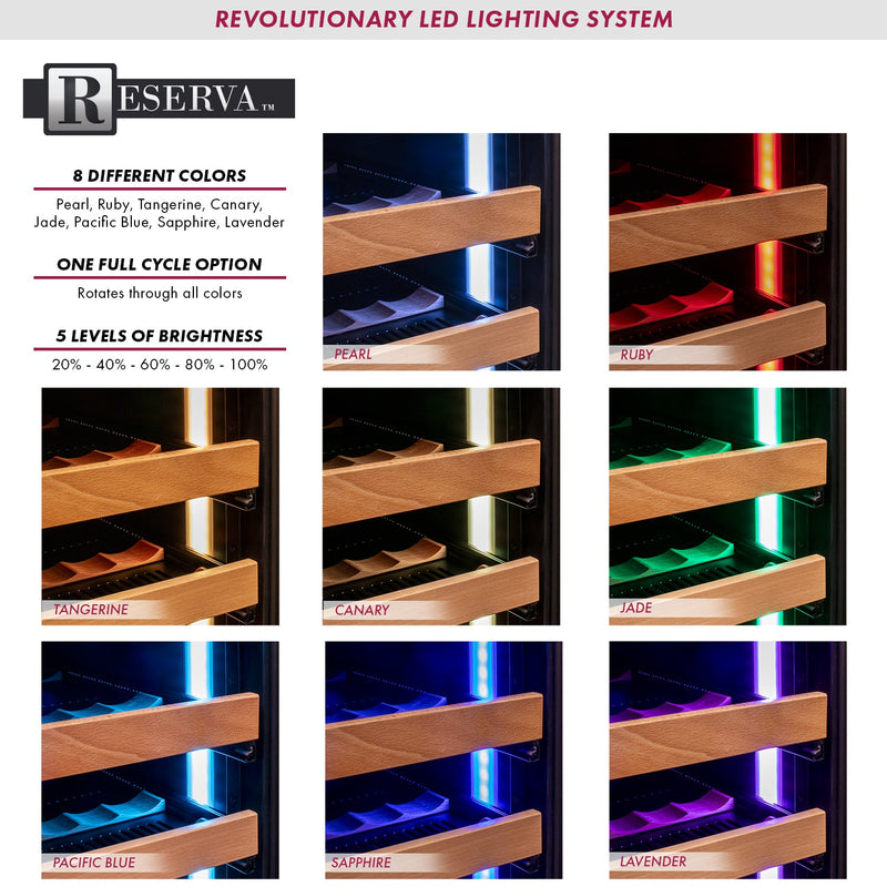 Reserva Series 24" Wide Two Door Stainless Steel Wine Refrigerator/Beverage Center with Wood Front Shelves Allavino
