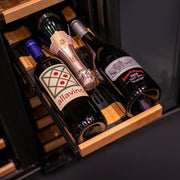 Reserva Series 24" Wide Two Door Stainless Steel Wine Refrigerator/Beverage Center with Wood Front Shelves Allavino