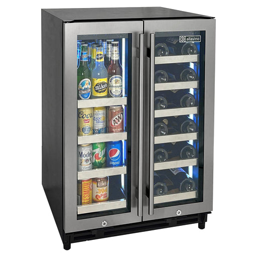 Reserva Series 24" Wide Two Door Stainless Steel Wine Refrigerator/Beverage Center Allavino
