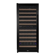 Reserva Series 119 Bottle 55" Semi Tall Dual Zone Left Hinge Black Metal Wine Refrigerator Allavino