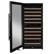 Reserva Series 119 Bottle 55" Semi Tall Dual Zone Left Hinge Black Metal Wine Refrigerator Allavino