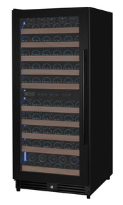 Reserva Series 119 Bottle 55" Semi Tall Dual Zone Left Hinge Black Metal Wine Refrigerator Allavino