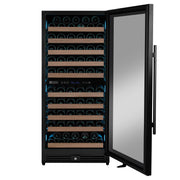 Reserva Series 119 Bottle 55" Semi Tall Dual Zone Right Hinge Black Metal Wine Refrigerator Allavino
