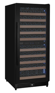 Reserva Series 119 Bottle 55" Semi Tall Dual Zone Right Hinge Black Metal Wine Refrigerator Allavino