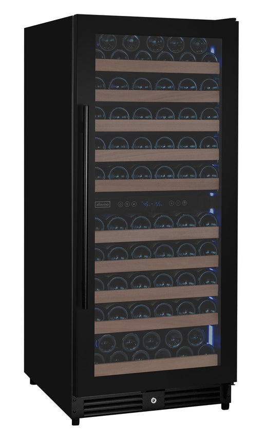 Reserva Series 119 Bottle 55" Semi Tall Dual Zone Right Hinge Black Metal Wine Refrigerator Allavino
