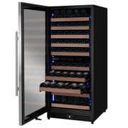 Reserva Series 119 Bottle 55" Tall Dual Zone Left Hinge Stainless Steel Wine Refrigerator Allavino