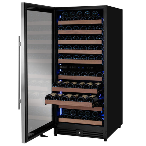 Reserva Series 119 Bottle 55" Tall Dual Zone Left Hinge Stainless Steel Wine Refrigerator Allavino