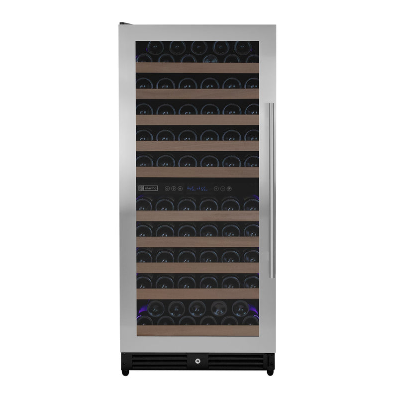 Reserva Series 119 Bottle 55" Tall Dual Zone Left Hinge Stainless Steel Wine Refrigerator Allavino