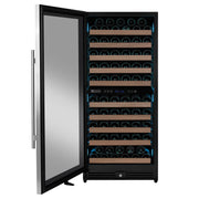 Reserva Series 119 Bottle 55" Tall Dual Zone Left Hinge Stainless Steel Wine Refrigerator Allavino