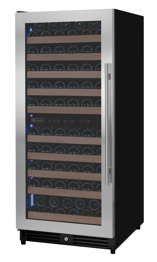 Reserva Series 119 Bottle 55" Tall Dual Zone Left Hinge Stainless Steel Wine Refrigerator Allavino