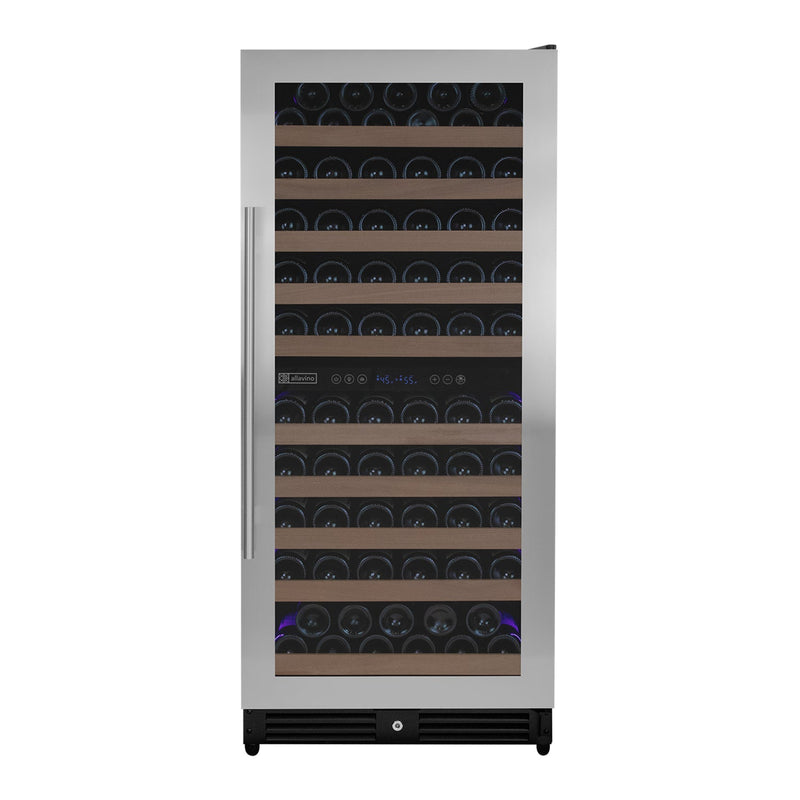 Reserva Series 119 Bottle 55" Tall Dual Zone Right Hinge Stainless Steel Wine Refrigerator Allavino