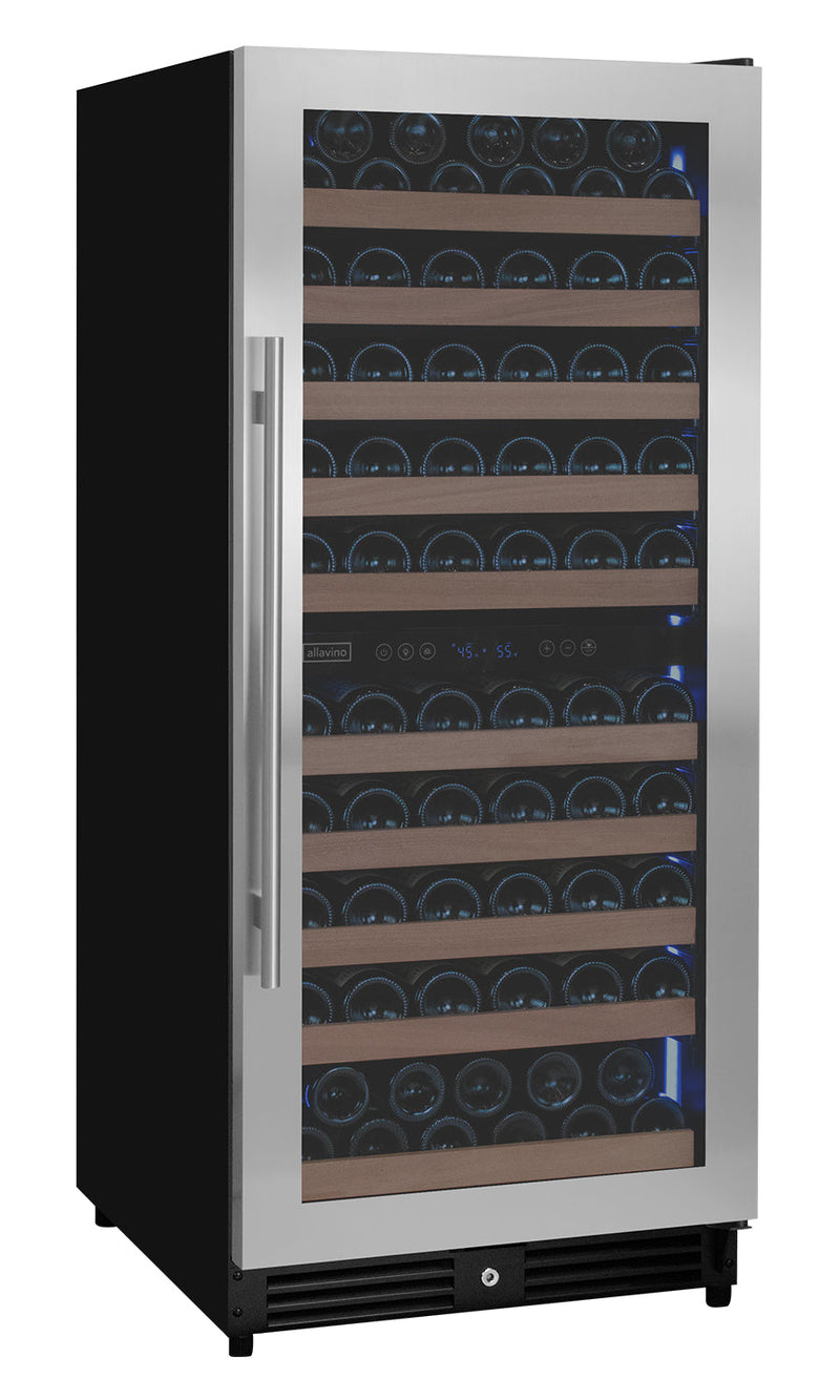 Reserva Series 119 Bottle 55" Tall Dual Zone Right Hinge Stainless Steel Wine Refrigerator Allavino