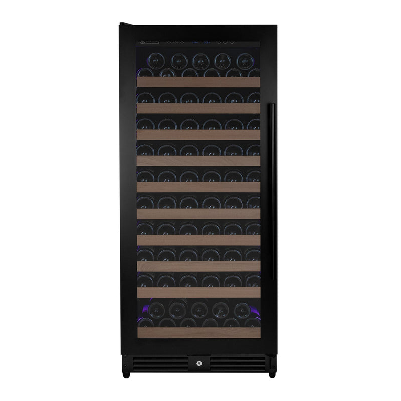 Reserva Series 119 Bottle 55" Semi Tall Single Zone Left Hinge Black Metal Wine Refrigerator Allavino