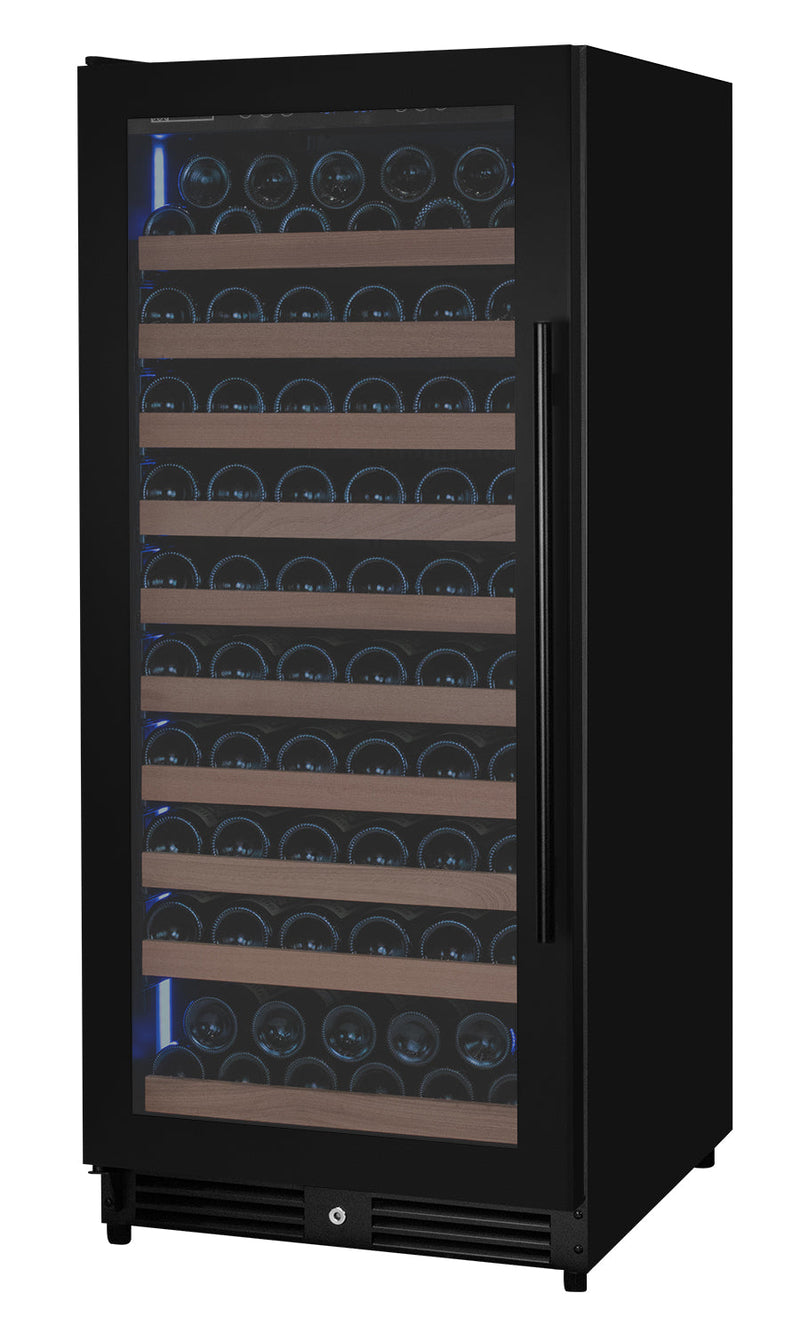 Reserva Series 119 Bottle 55" Semi Tall Single Zone Left Hinge Black Metal Wine Refrigerator Allavino