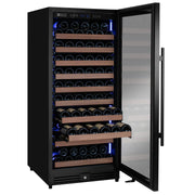 Reserva Series 119 Bottle 55" Semi Tall Single Zone Right Hinge Black Metal Wine Refrigerator Allavino