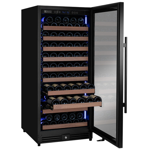 Reserva Series 119 Bottle 55" Semi Tall Single Zone Right Hinge Black Metal Wine Refrigerator Allavino