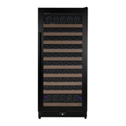 Reserva Series 119 Bottle 55" Semi Tall Single Zone Right Hinge Black Metal Wine Refrigerator Allavino