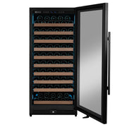Reserva Series 119 Bottle 55" Semi Tall Single Zone Right Hinge Black Metal Wine Refrigerator Allavino