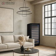 Reserva Series 119 Bottle 55" Semi Tall Single Zone Right Hinge Black Metal Wine Refrigerator Allavino
