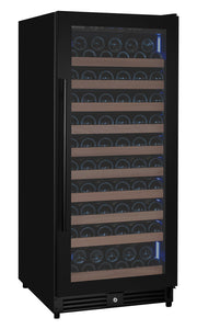Reserva Series 119 Bottle 55" Semi Tall Single Zone Right Hinge Black Metal Wine Refrigerator Allavino