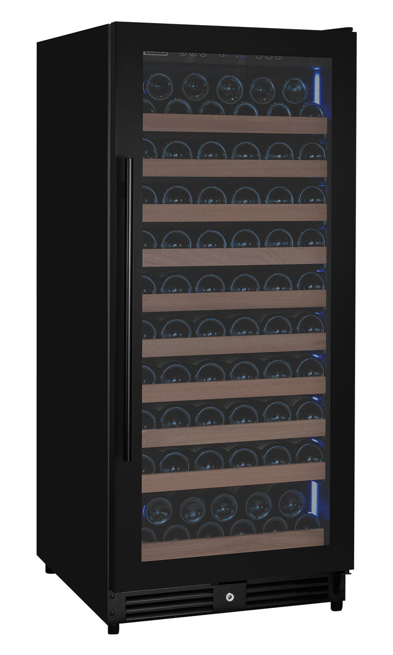 Reserva Series 119 Bottle 55" Semi Tall Single Zone Right Hinge Black Metal Wine Refrigerator Allavino