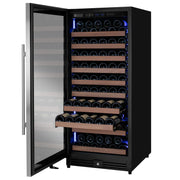 Reserva Series 119 Bottle 55" Tall Single Zone Left Hinge Stainless Steel Wine Refrigerator Allavino
