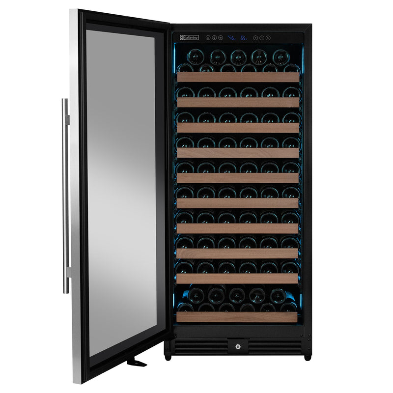 Reserva Series 119 Bottle 55" Tall Single Zone Left Hinge Stainless Steel Wine Refrigerator Allavino