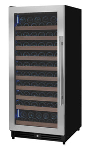 Reserva Series 119 Bottle 55" Tall Single Zone Left Hinge Stainless Steel Wine Refrigerator Allavino