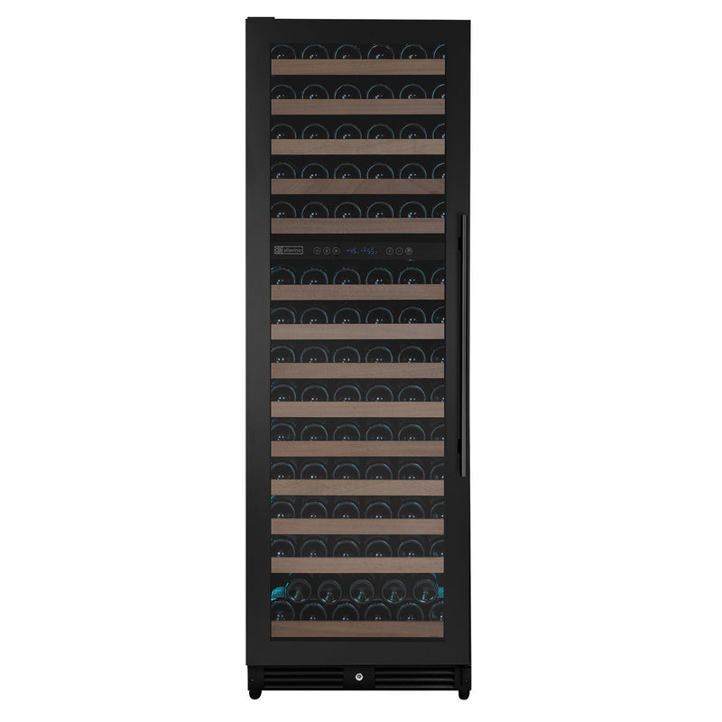 Reserva Series 154 Bottle 71" Tall Dual Zone Built-in Left Hinge Wine Refrigerator with Black Metal Door Allavino