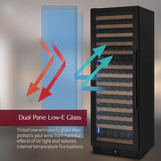 Reserva Series 154 Bottle 71" Tall Dual Zone Built-in Left Hinge Wine Refrigerator with Black Metal Door Allavino