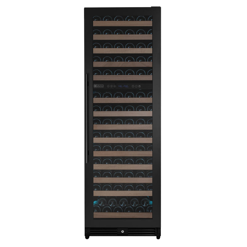 Reserva Series 154 Bottle 71" Tall Dual Zone Built-in Right Hinge Wine Refrigerator with Black Metal Door Allavino