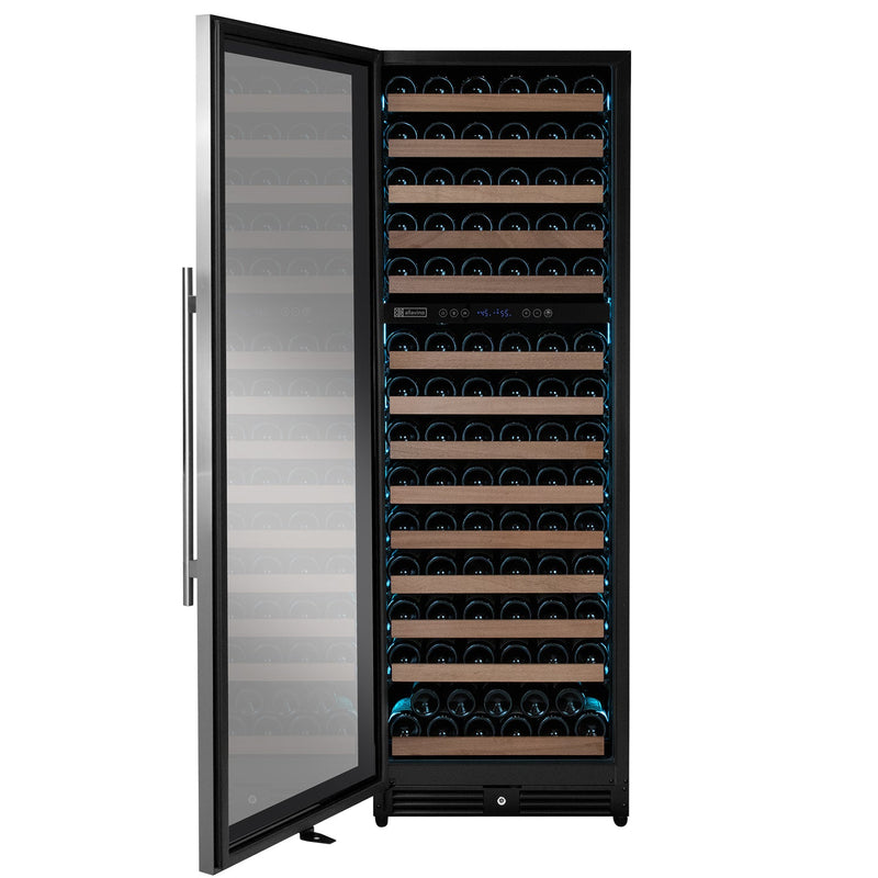 Reserva Series 154 Bottle 71" Tall Dual Zone Left Hinge Stainless Steel Wine Refrigerator Allavino