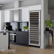 Reserva Series 154 Bottle 71" Tall Dual Zone Right Hinge Stainless Steel Wine Refrigerator Allavino