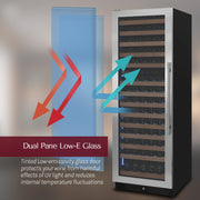 Reserva Series 154 Bottle 71" Tall Dual Zone Right Hinge Stainless Steel Wine Refrigerator Allavino