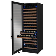 Reserva Series 163 Bottle 71" Tall Single Zone Left Hinge Black Metal Wine Cooler Refrigerator Allavino