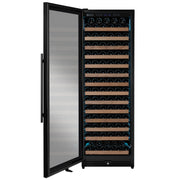 Reserva Series 163 Bottle 71" Tall Single Zone Left Hinge Black Metal Wine Cooler Refrigerator Allavino