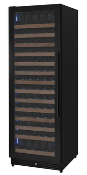 Reserva Series 163 Bottle 71" Tall Single Zone Left Hinge Black Metal Wine Cooler Refrigerator Allavino