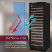 Reserva Series 163 Bottle 71" Tall Single Zone Right Hinge Black Metal Wine Cooler Refrigerator Allavino