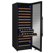 Reserva Series 163 Bottle 71" Tall Single Zone Right Hinge Black Metal Wine Cooler Refrigerator Allavino