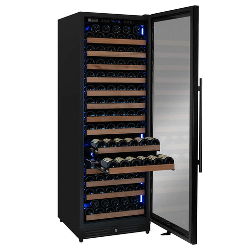 Reserva Series 163 Bottle 71" Tall Single Zone Right Hinge Black Metal Wine Cooler Refrigerator Allavino
