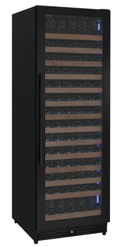 Reserva Series 163 Bottle 71" Tall Single Zone Right Hinge Black Metal Wine Cooler Refrigerator Allavino