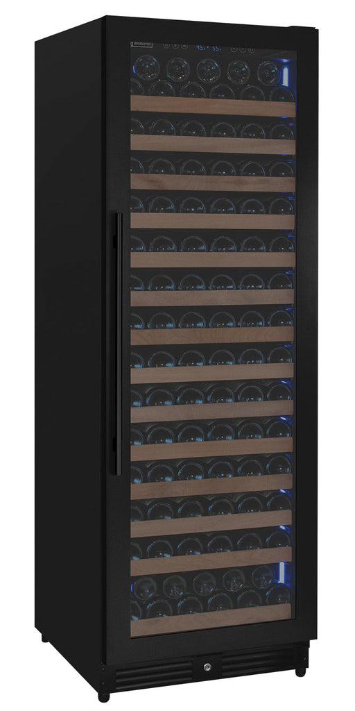 Reserva Series 163 Bottle 71" Tall Single Zone Right Hinge Black Metal Wine Cooler Refrigerator Allavino